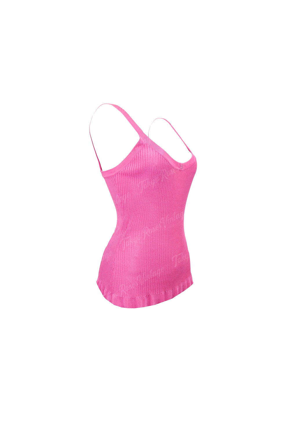 Thumbnail: Chanel Hot Pink CC Logo Knit Top