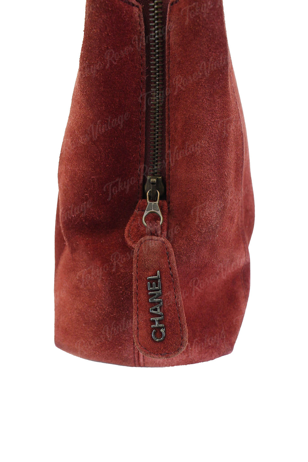 Thumbnail: Chanel Red Suede Logo Bag