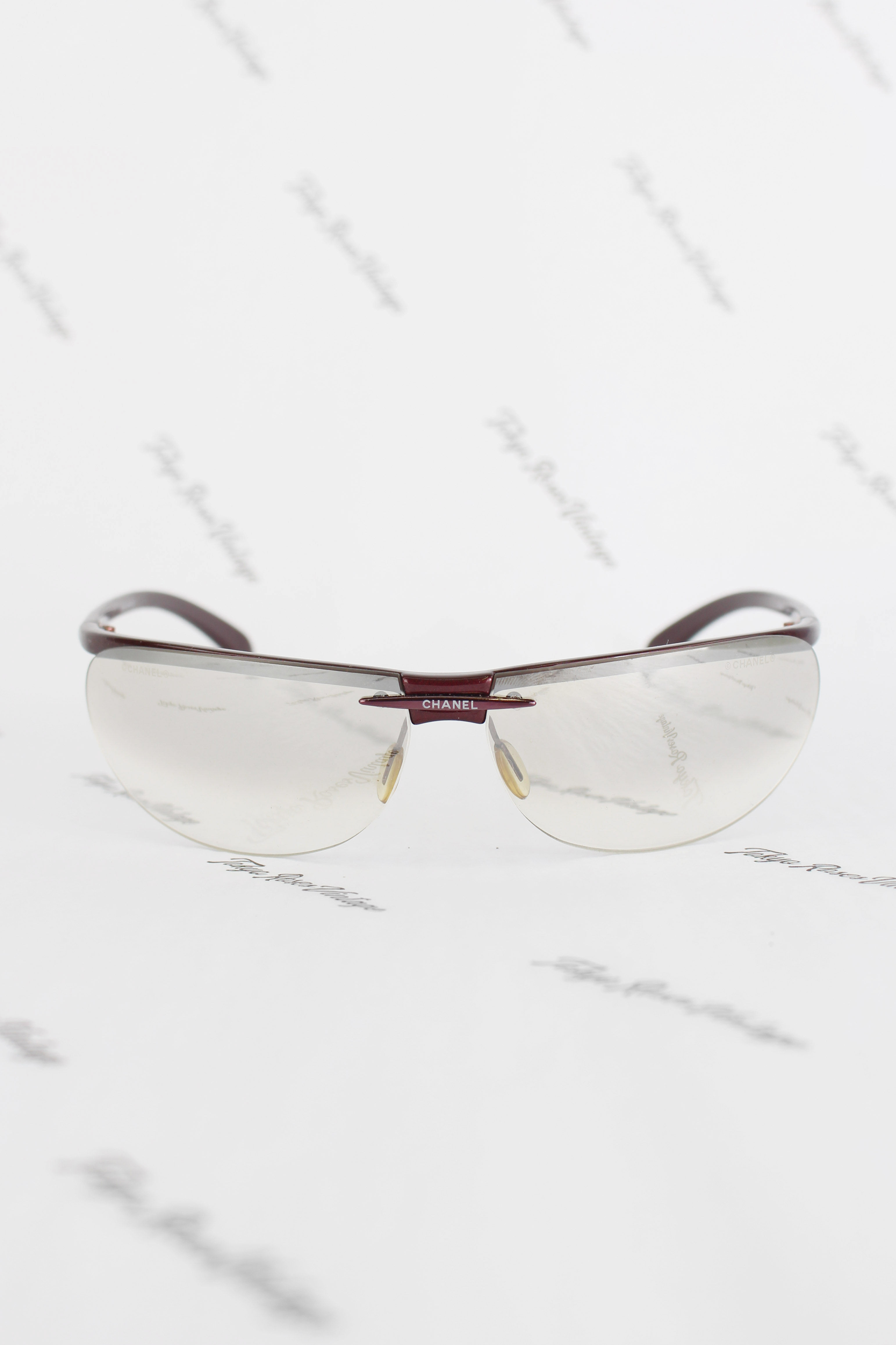 Chanel Sport Center Logo Rare Sunglasses Maroon Frame Glasses