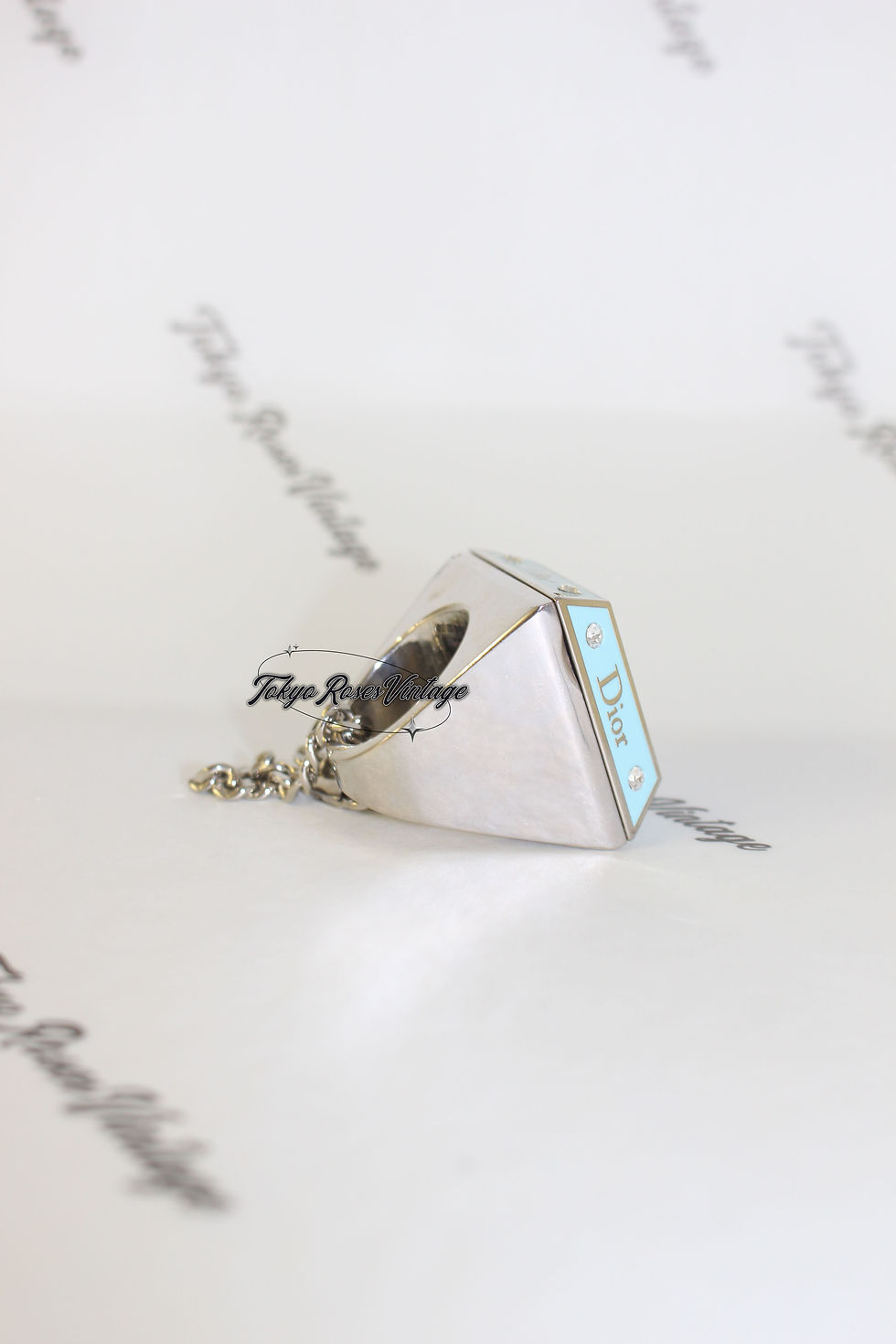 Thumbnail: Christian Dior Mirror Compartment Ring 2000s Blue Princess