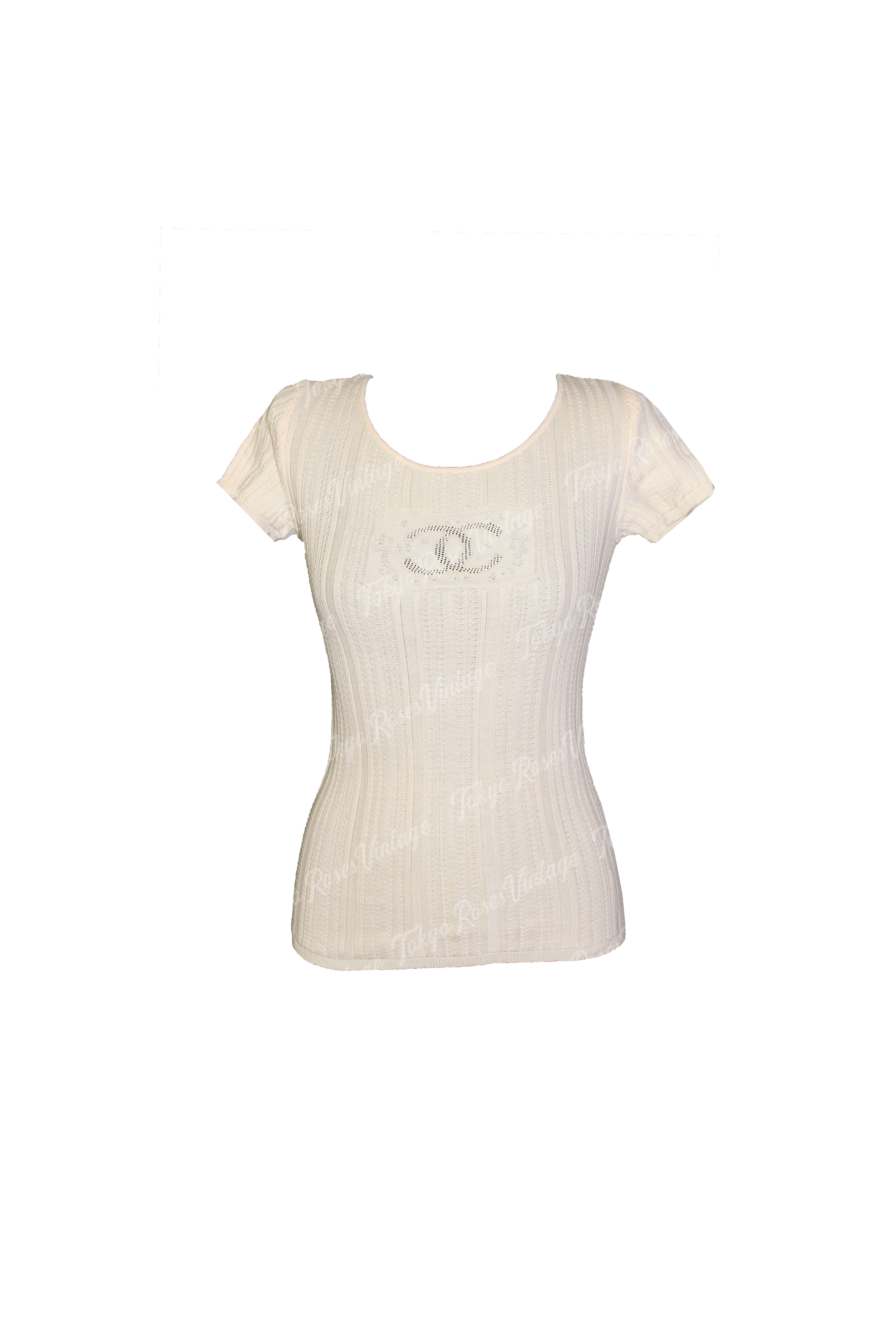 Chanel Knit CC Logo Chest Shirt Vintage