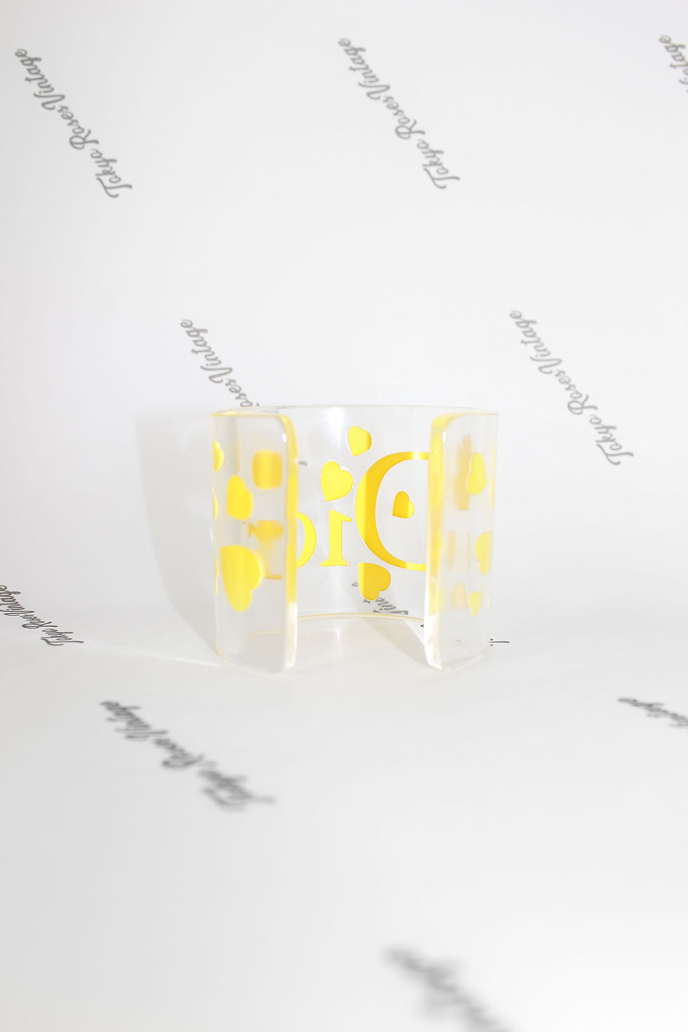 Thumbnail: Christian Dior Cuff Heart Bangle Bracelet Yellow
