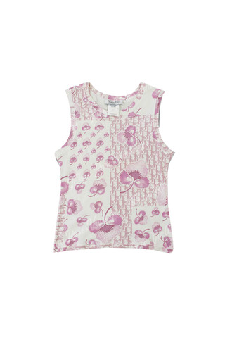 Christian Dior Pink Girly Monogram Trotter Tank Top US6 | Tokyo