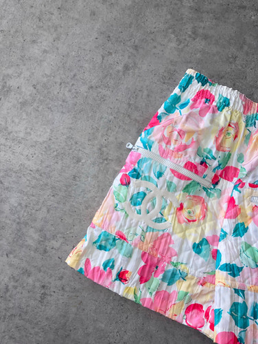 Chanel Floral Jumbo Logo Shorts 1994 FR38 | Tokyo Roses Vintage