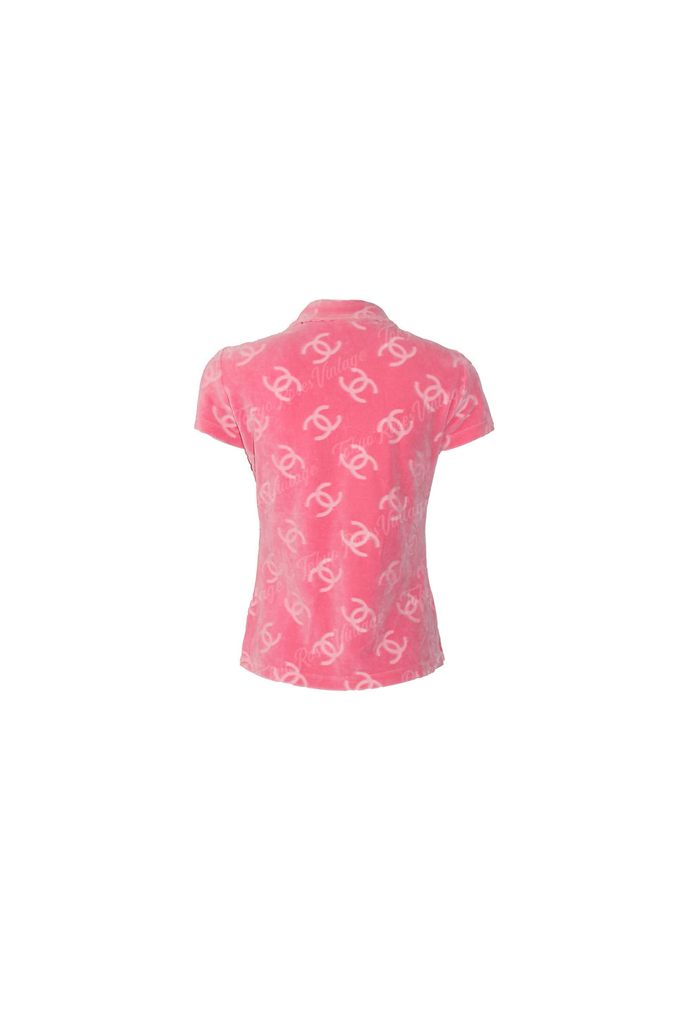 Thumbnail: Chanel Runway Pink Velour Short Sleeve Top