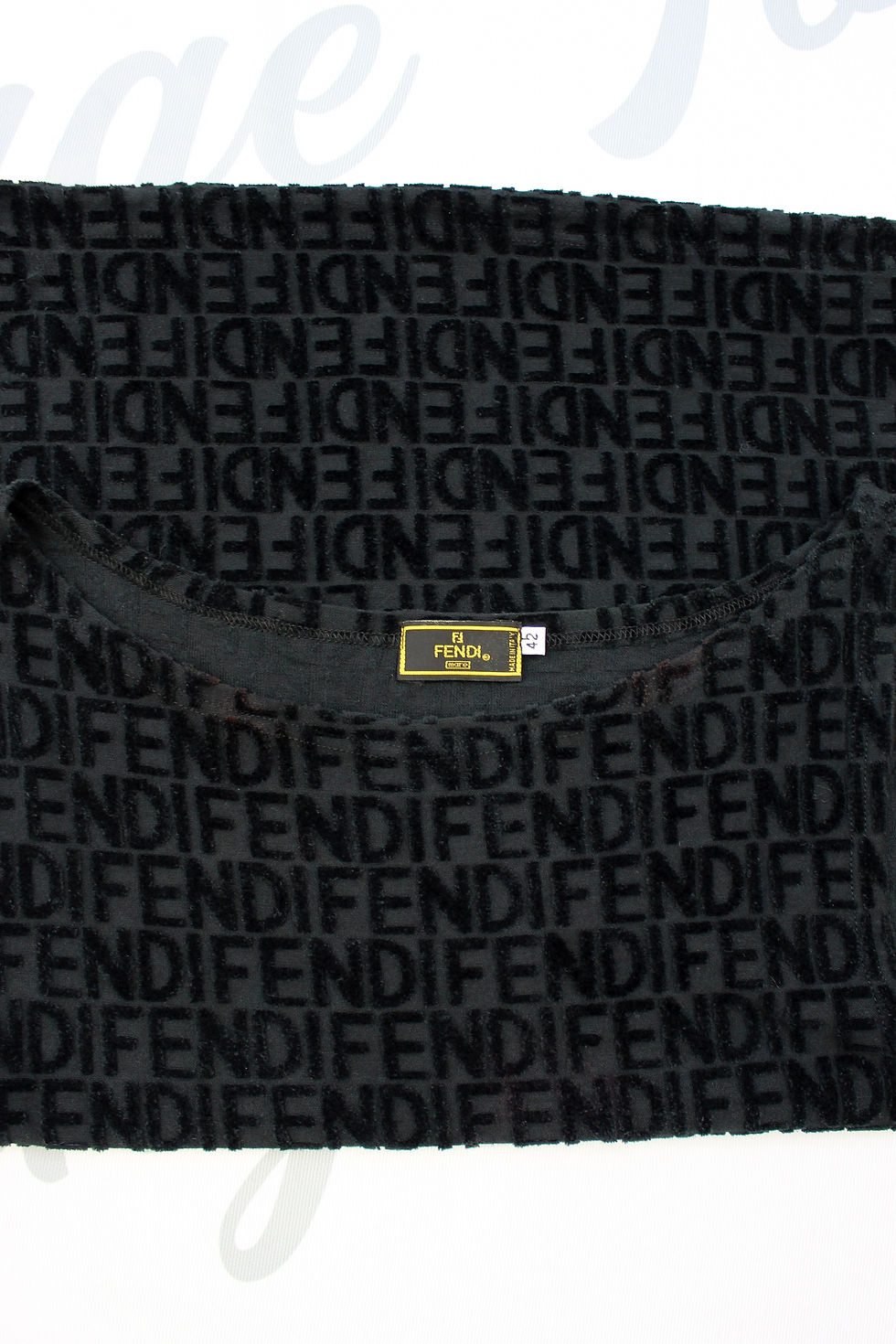 Thumbnail: Black Fendi Sleeveless Top Terry Logo