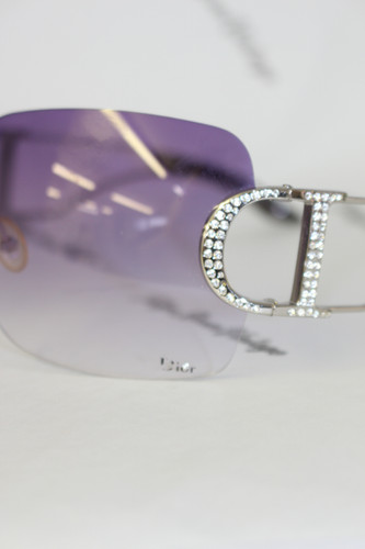 Christian Dior Rhinestone D Sunglasses Rimless | Tokyo Roses Vintage