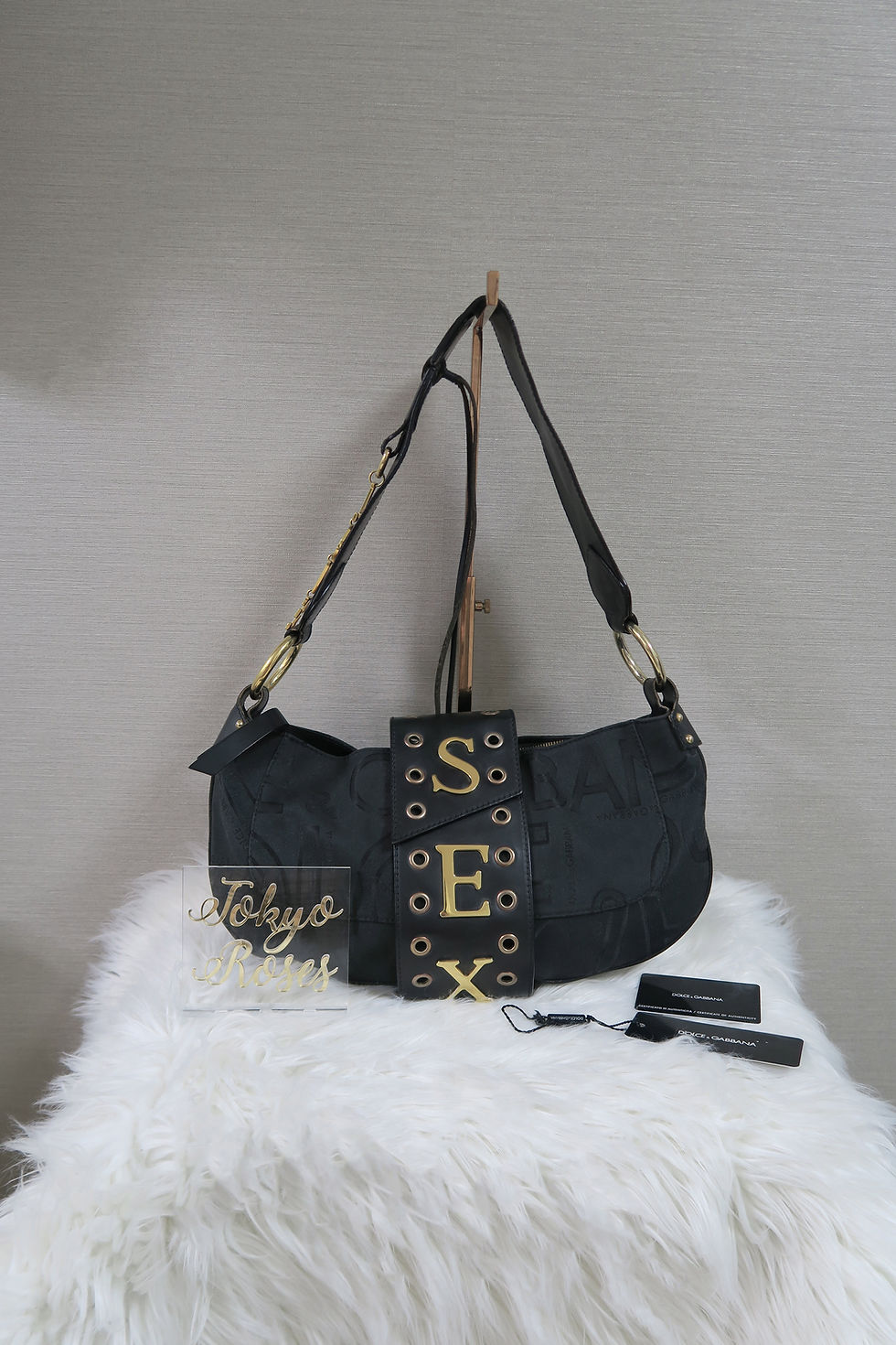 Dolce & Gabbana Sex and Love Black Shoulder Bag Runway