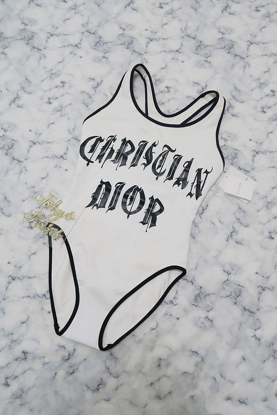 Christian Dior Gothic Logo Print One Piece Swimsuit NWT | Tokyo 
