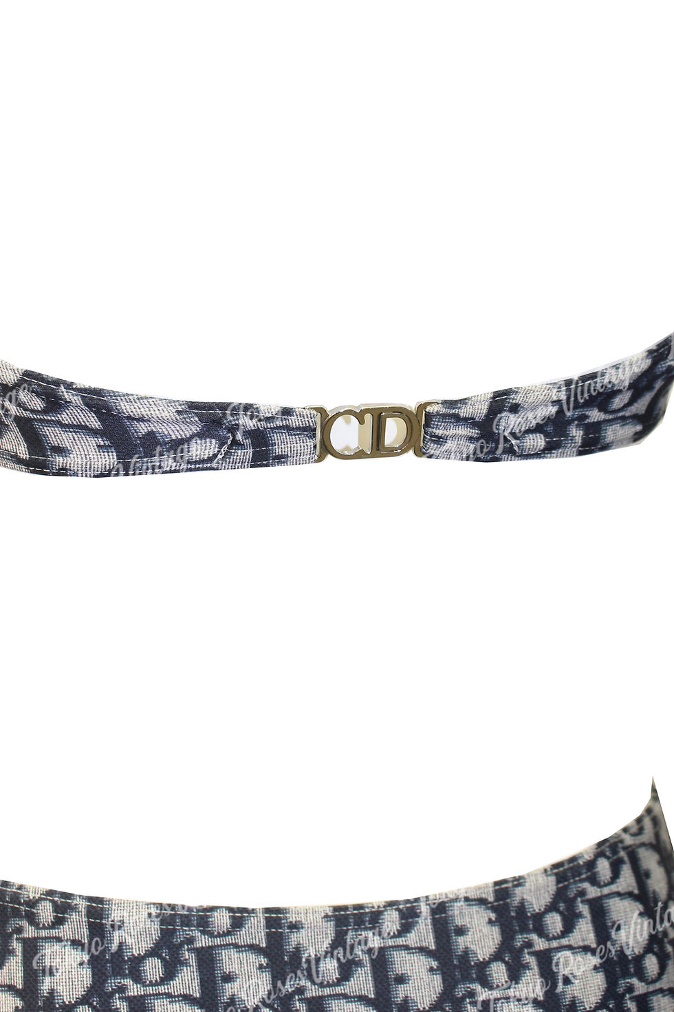 Thumbnail: Christian Dior Navy Blue Monogram Bikini Vintage