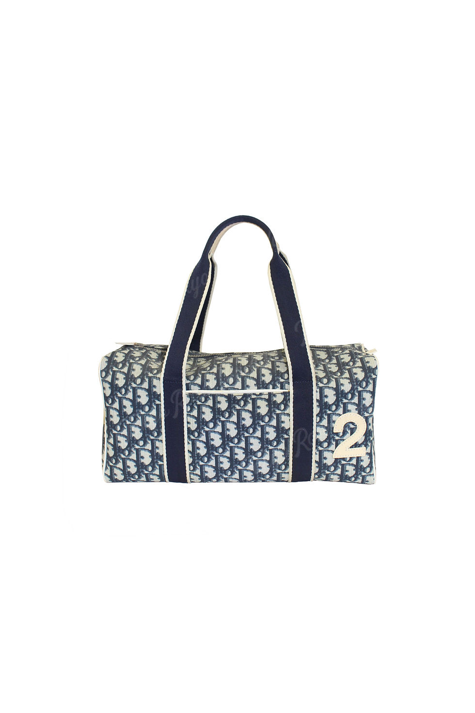 Christian Dior Navy Logo Monogram Boston Bag