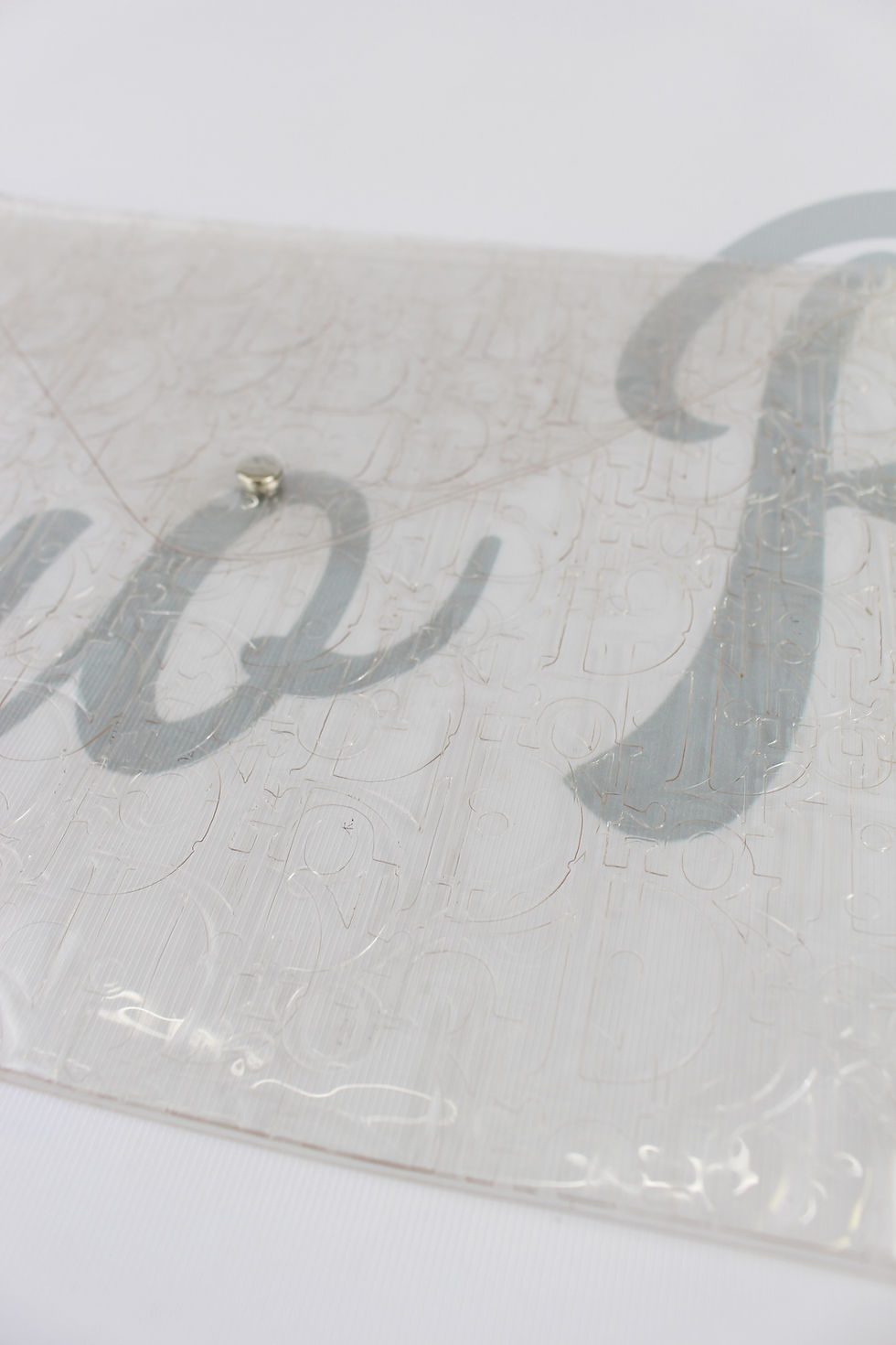 Thumbnail: Christian Dior All Over Logo Print Trotter Clear Clutch