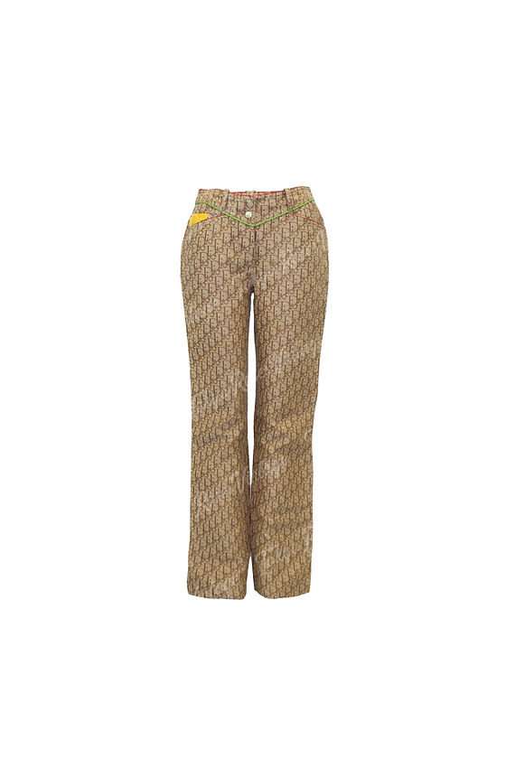 Christian Dior Rasta Logo Monogram Jeans Leather Pocket Pants