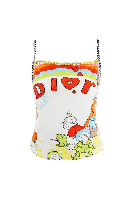トップス Christian Dior by Galliano Mermaid Tops Christian Dior Limited Edition Mermaid Rainbow Cartoon Cami