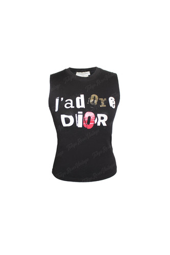Christian Dior J'adore Dior White Grunge Tank Top Shirt