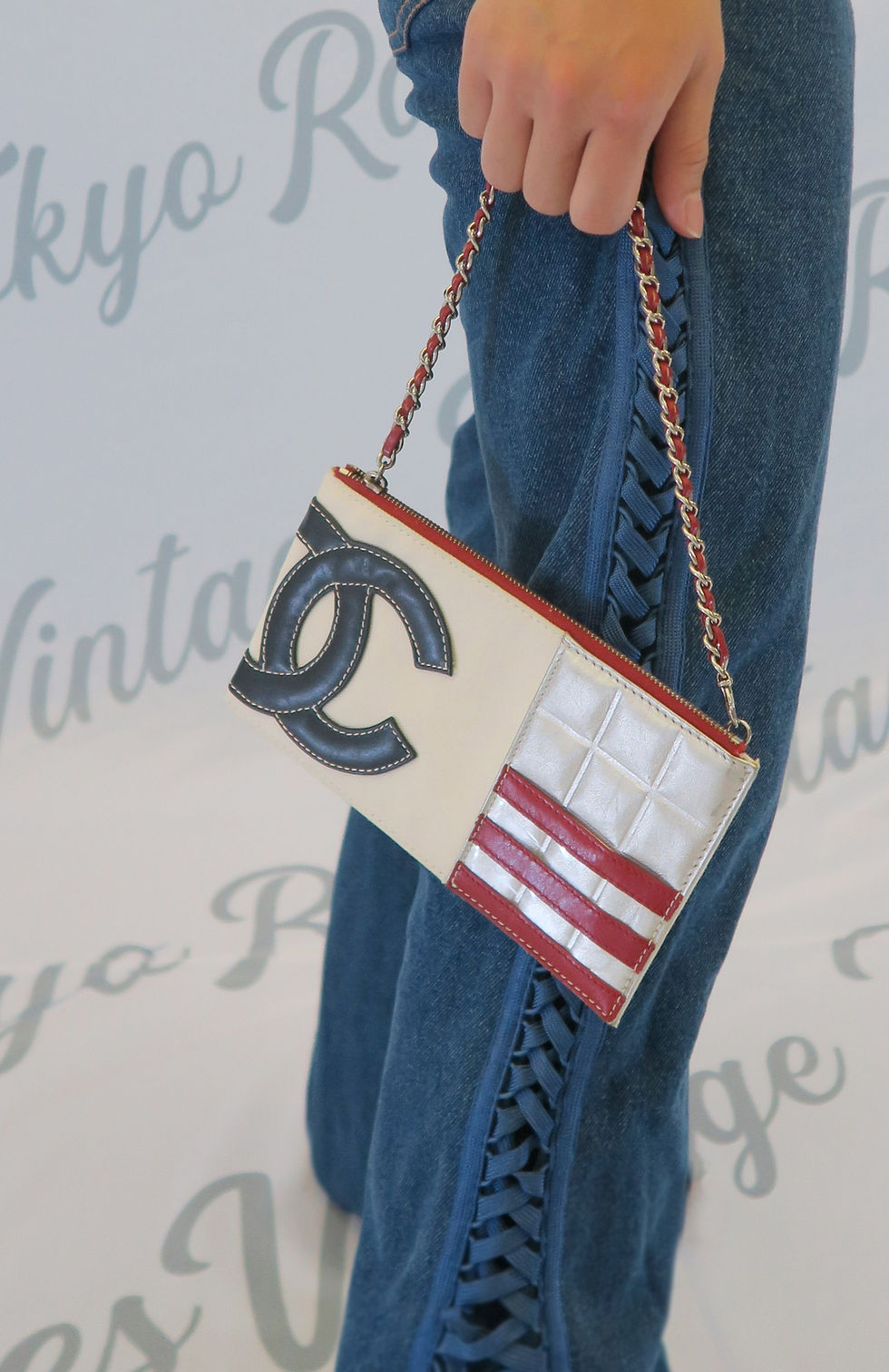 Thumbnail: Chanel Canvas and Leather Mini Bag CC Logo Front