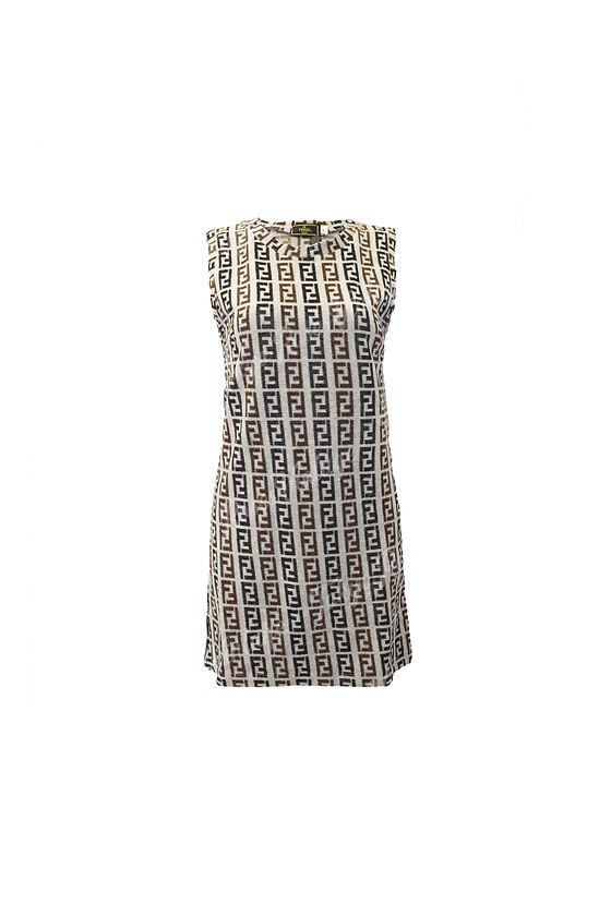 ワンピース FENDI SS25 FF cotton dress (FZDD61AUZR F1SAU) Fendi FF Logo Print Tank Dress | Tokyo Roses Vintage