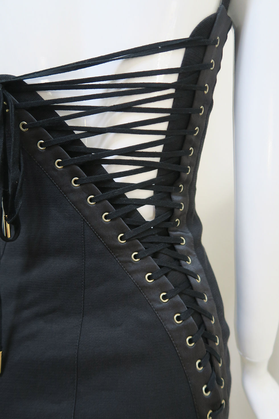 Thumbnail: Dolce & Gabbana Back Corset Lace Up Dress Black D & G Evening