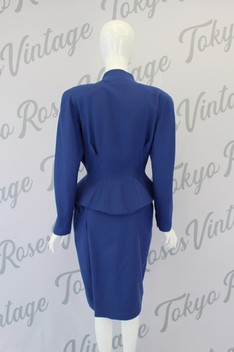 Vintage Thierry Mugler Suit Dress Blue | Tokyo Roses Vintage