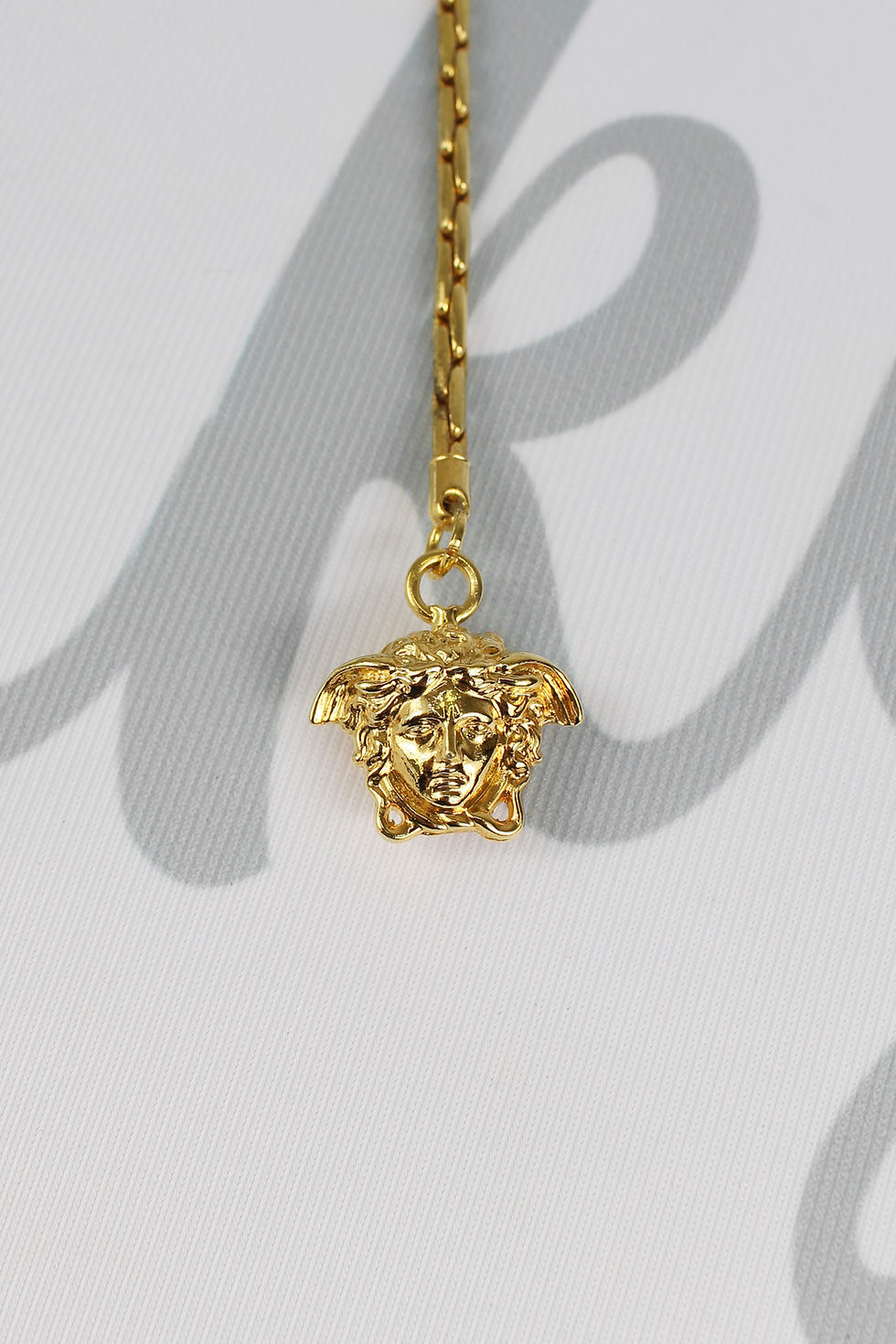 Thumbnail: Vintage 1990s Versace Black Oval Chain Arm Sunglasses Medusa Logo Charm
