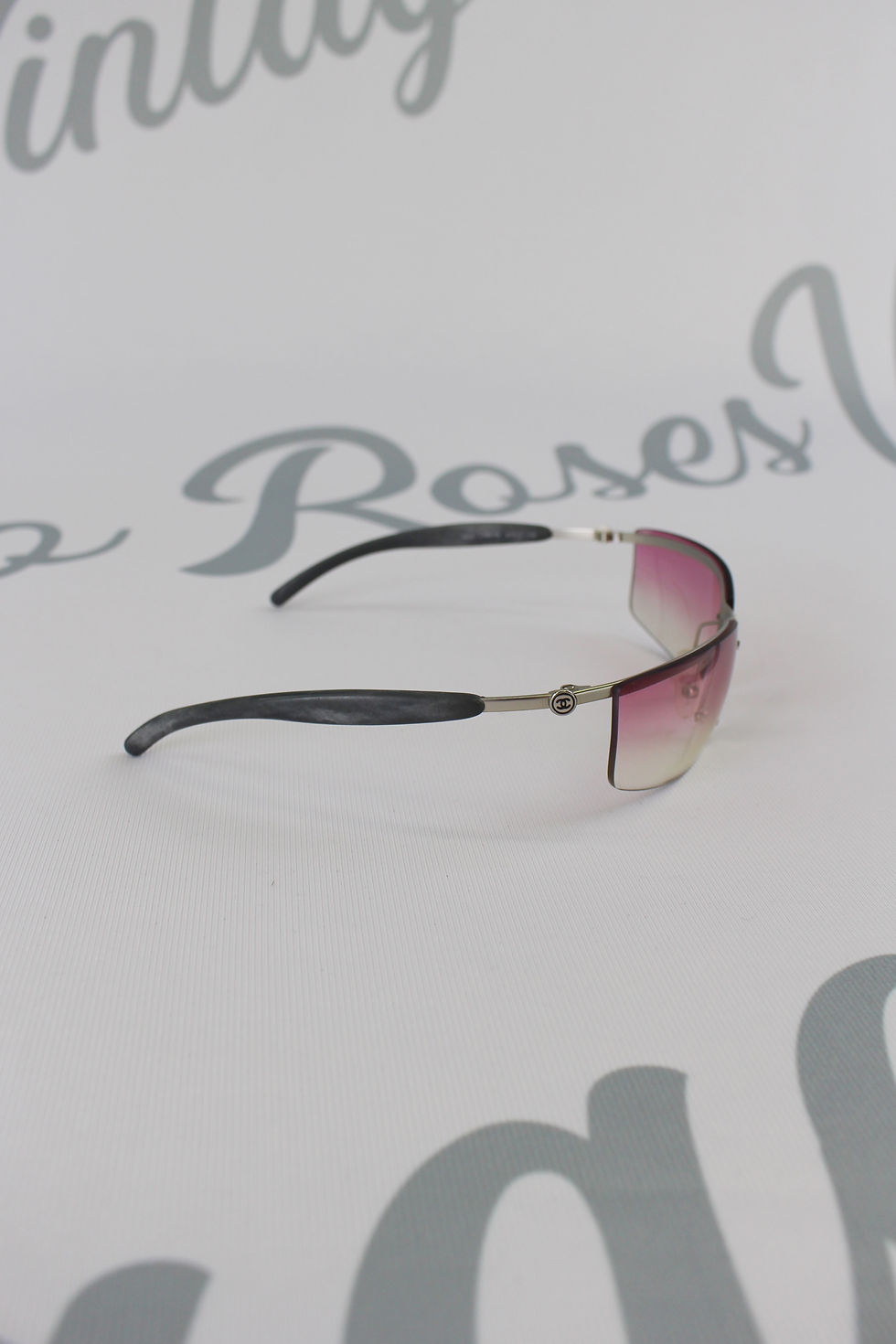 Thumbnail: Pink Chanel Sunglasses Center Logo Rare