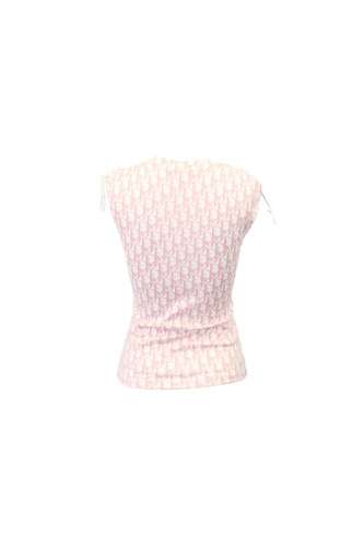 a*9様 新品タグ付き♡Christian Dior♡タンクトップトロッター Christian Dior Pink Sleeveless Trotter Logo Monogram Print Top