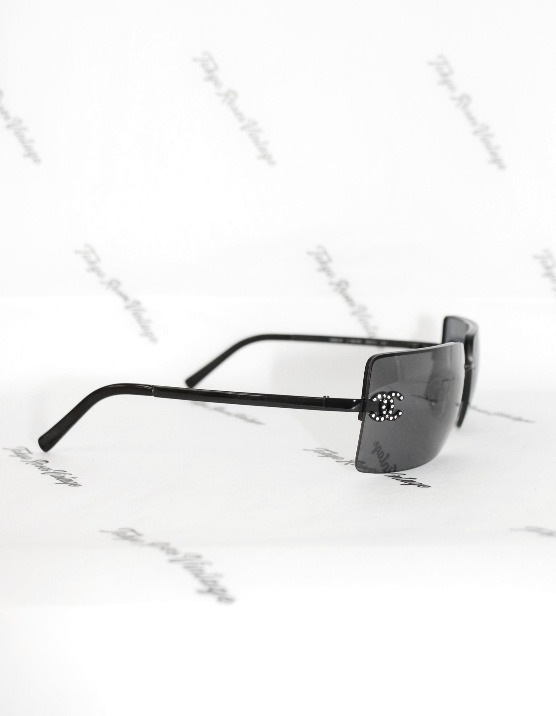 Chanel Black Sunglasses Rhinestone Glasses