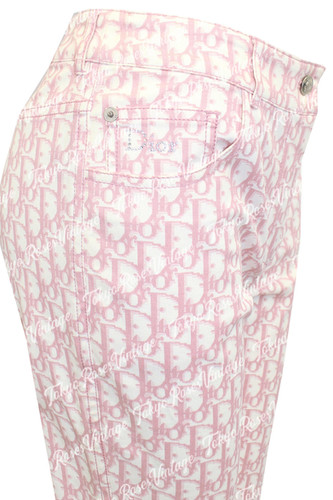 Christian Dior Pink Trotter Logo Print Capri Pants