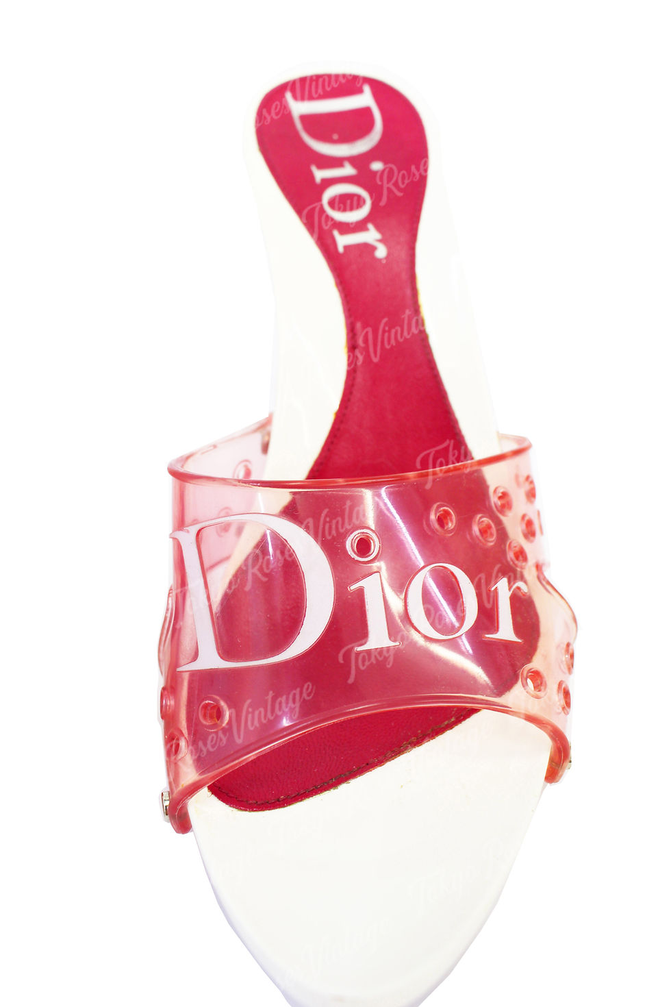 Thumbnail: Christian Dior Pink White Jelly Platform Heels 37