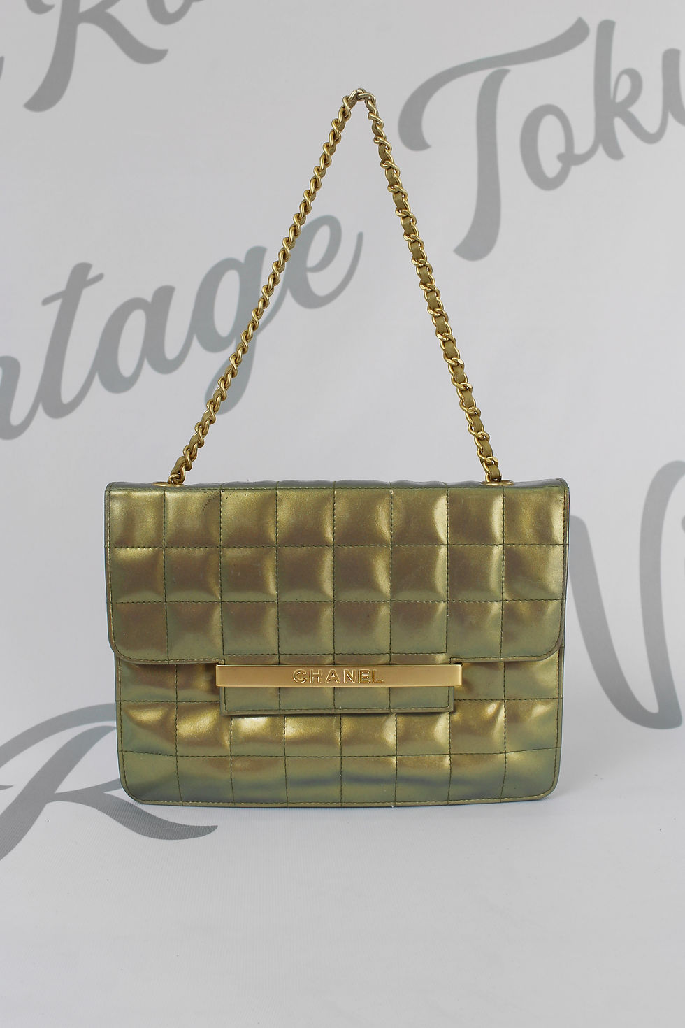 Thumbnail: Green Chanel Front Flap Chain Handbag