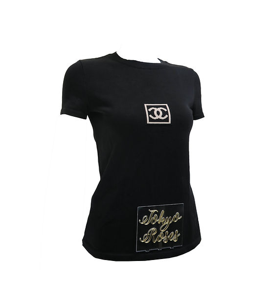 Chanel Sport Black CC Logo Top Knit Shirt FR40 | Tokyo Roses Vintage Chanel Sport Black CC Logo Top Knit Shirt FR40 | Tokyo Roses Vintage