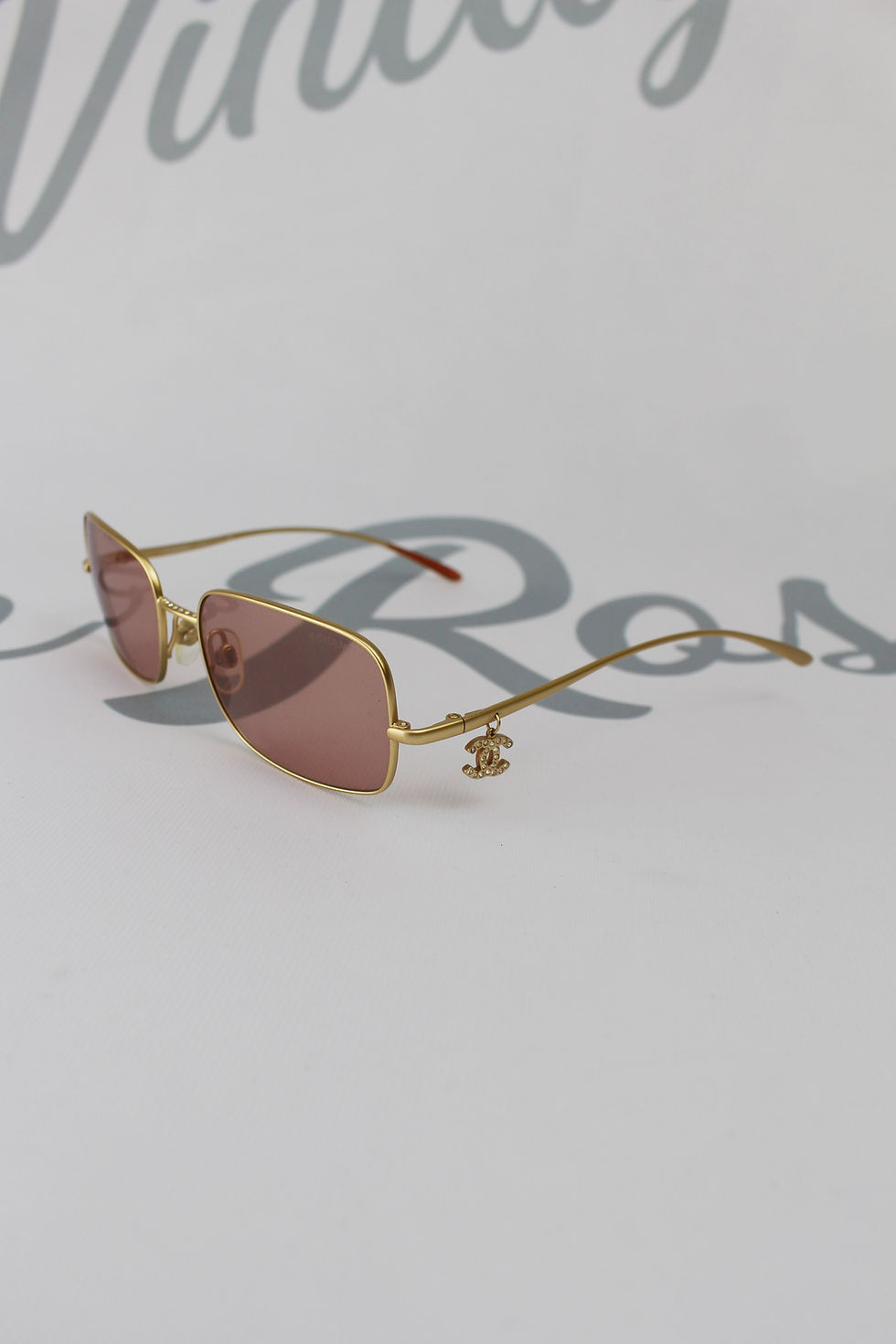 Pink Lens Chanel CC Charm Glasses