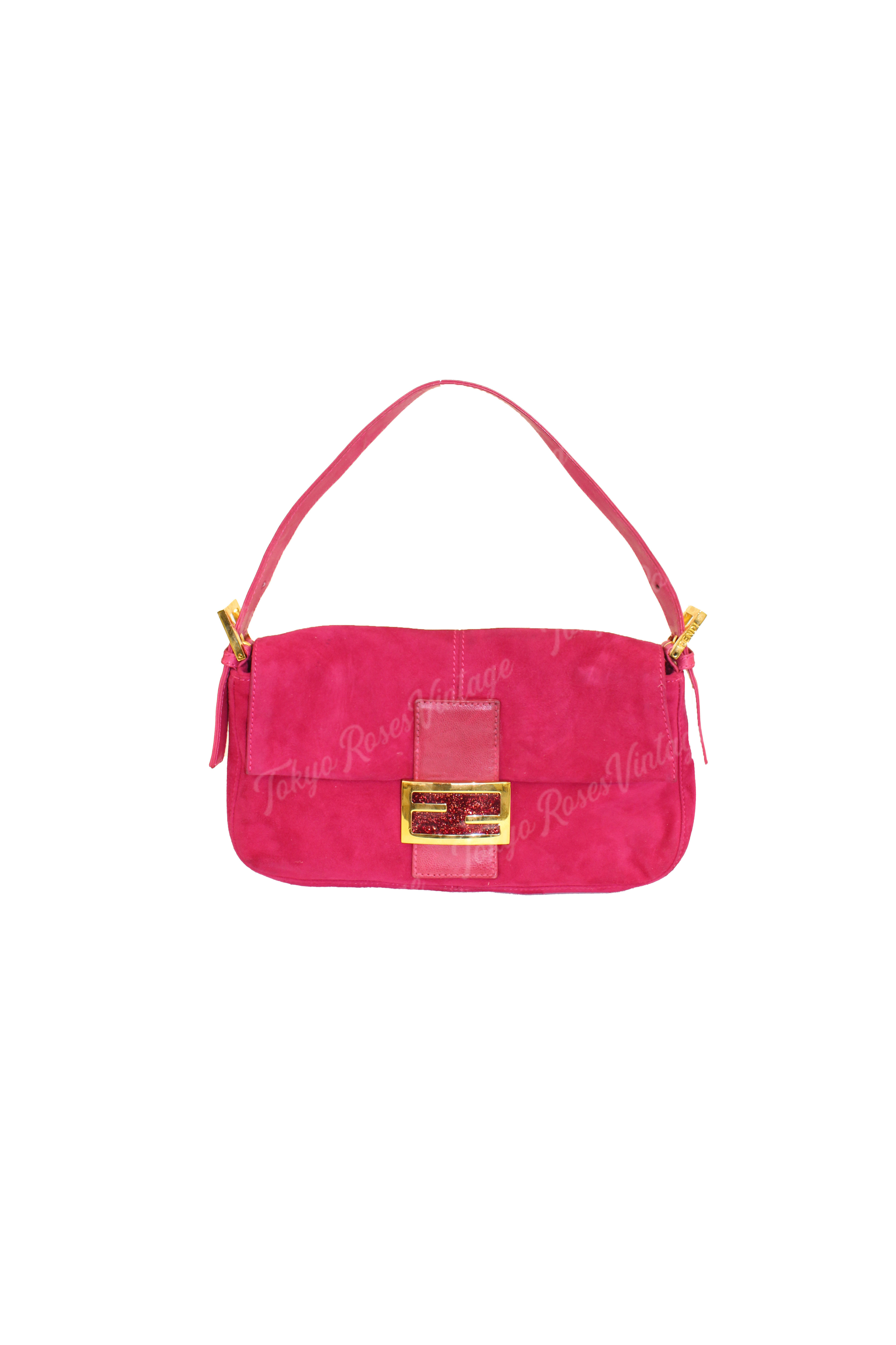 Fendi Hot Pink Suede Baguette
