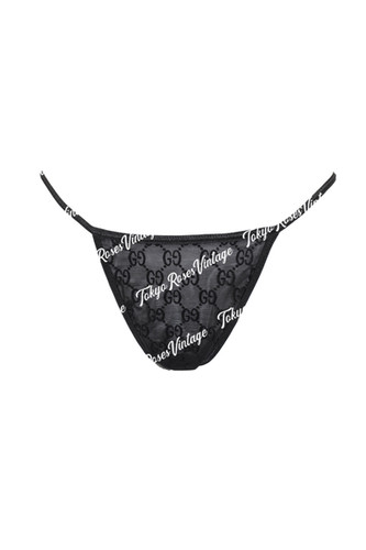1998 Gucci Tom Ford Black Crystal Logo Monogram Lingerie Set