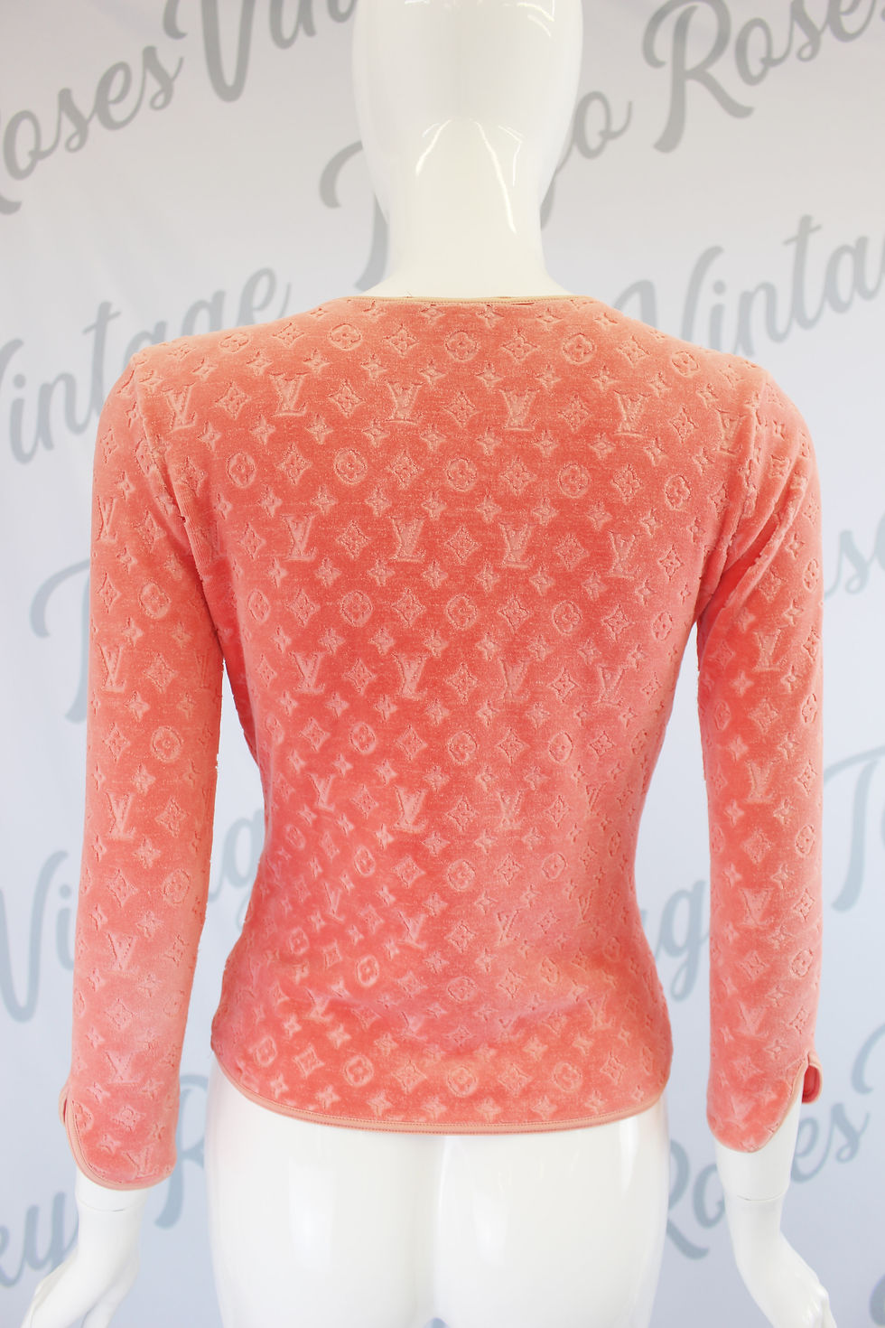 Thumbnail: Louis Vuitton Coral Pink Velour Jacket Monogram Logo Print
