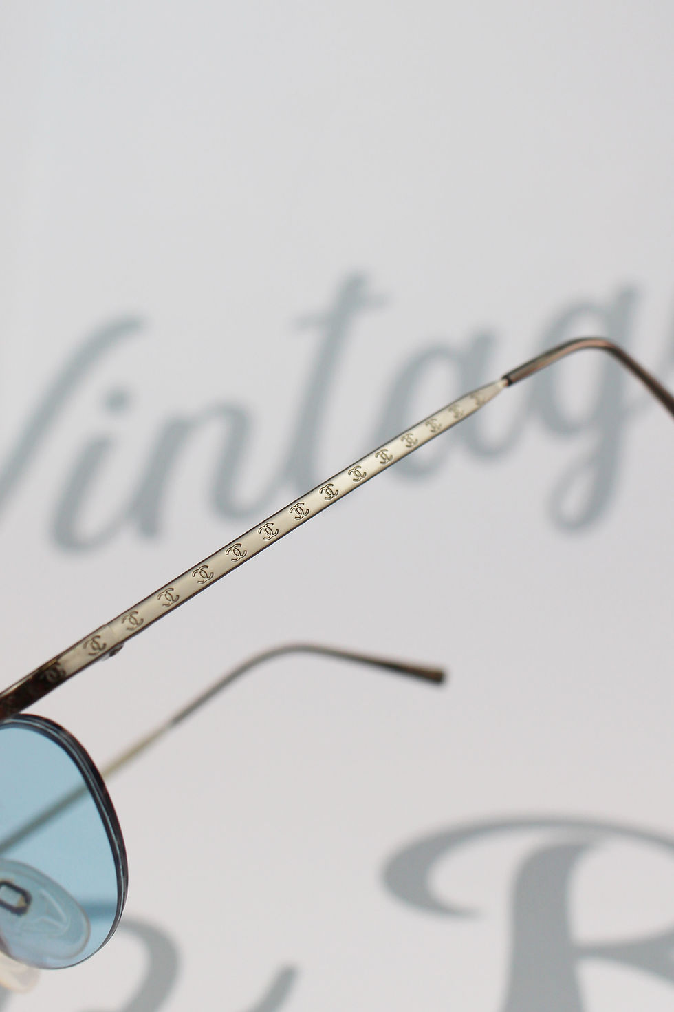 Thumbnail: Rare Chanel CC Logo Lash Blue Tint Sunglasses