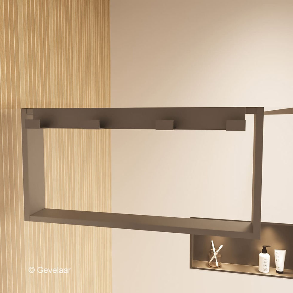 Thumbnail: Tanaro opbouwnis over douchewand gunmetal 30x60x10 cm.