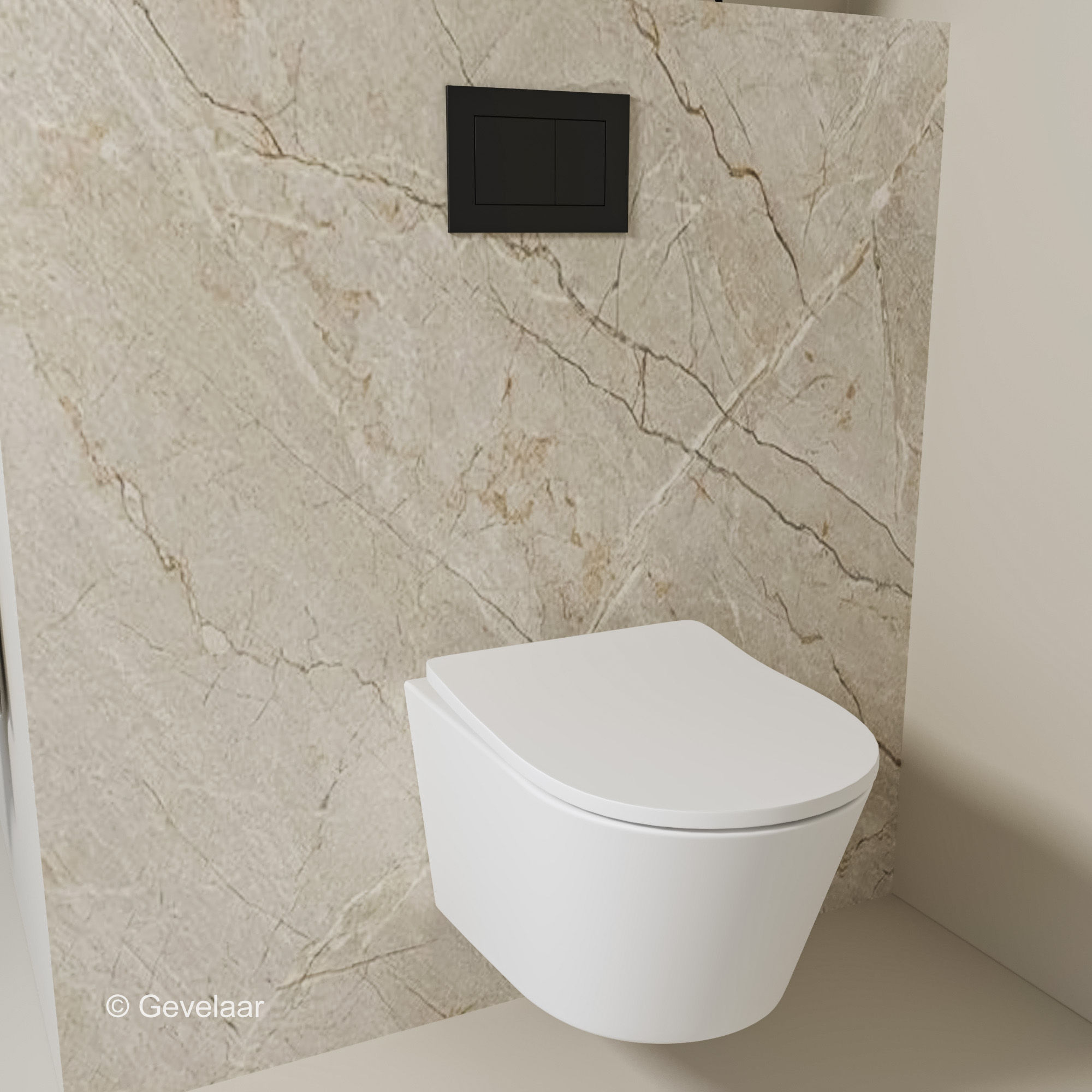 Toiletset Vesta shade mat wit TECE inbouwreservoir Now mat zwart