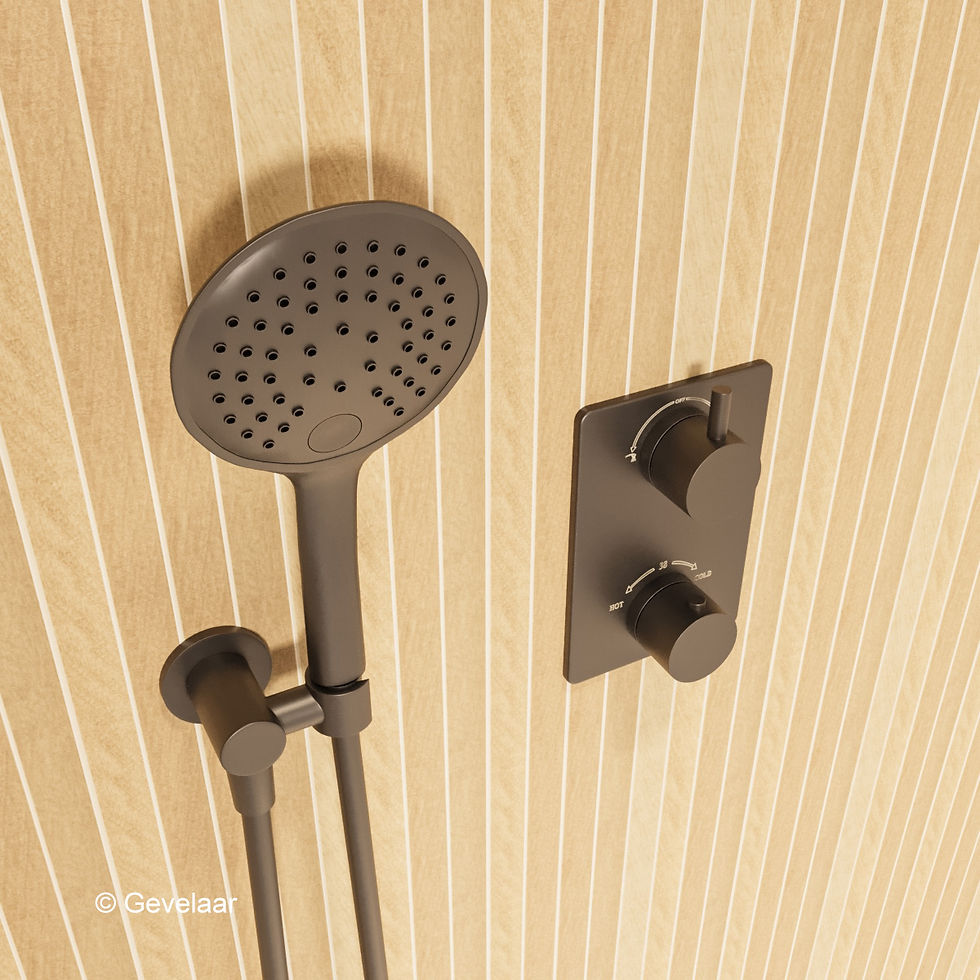 Thumbnail: Wiesbaden inbouw regendoucheset Gunmetal - SET 7