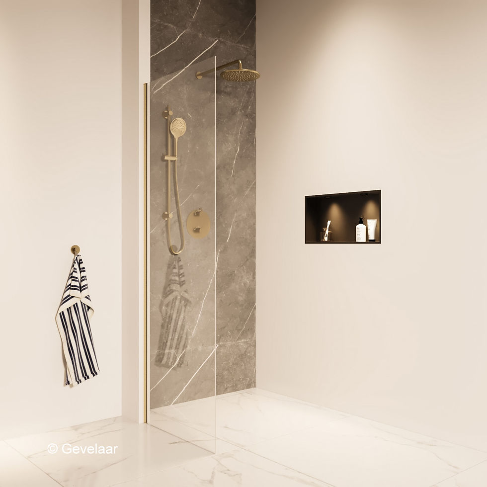 Wiesbaden inbouw regendoucheset Geborsteld goud - SET 31