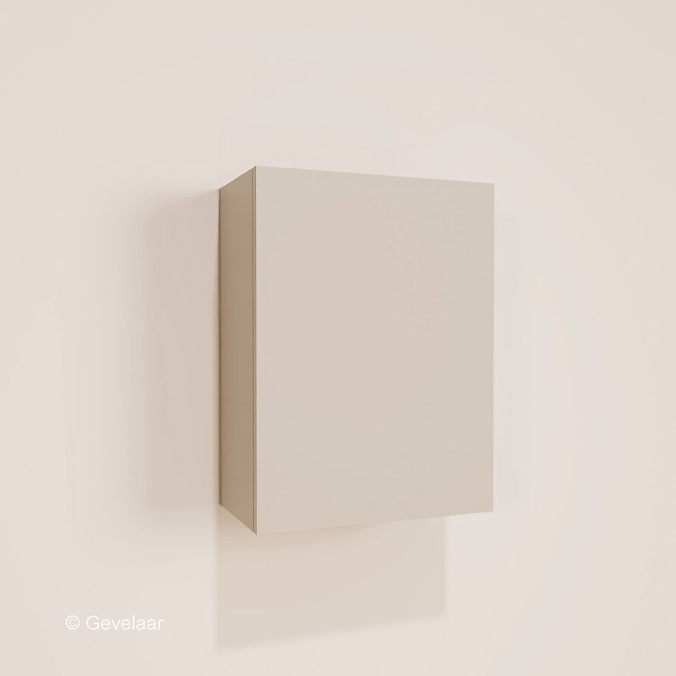 Thumbnail: Zwevend badkamerkastje in cappuccino, strak greeploos design, compact formaat, extra opbergruimte 40 cm