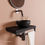 Thumbnail: Proline TOP Black oak fonteinset inb kraan gunmetal kom 20cm mat zwart houder R