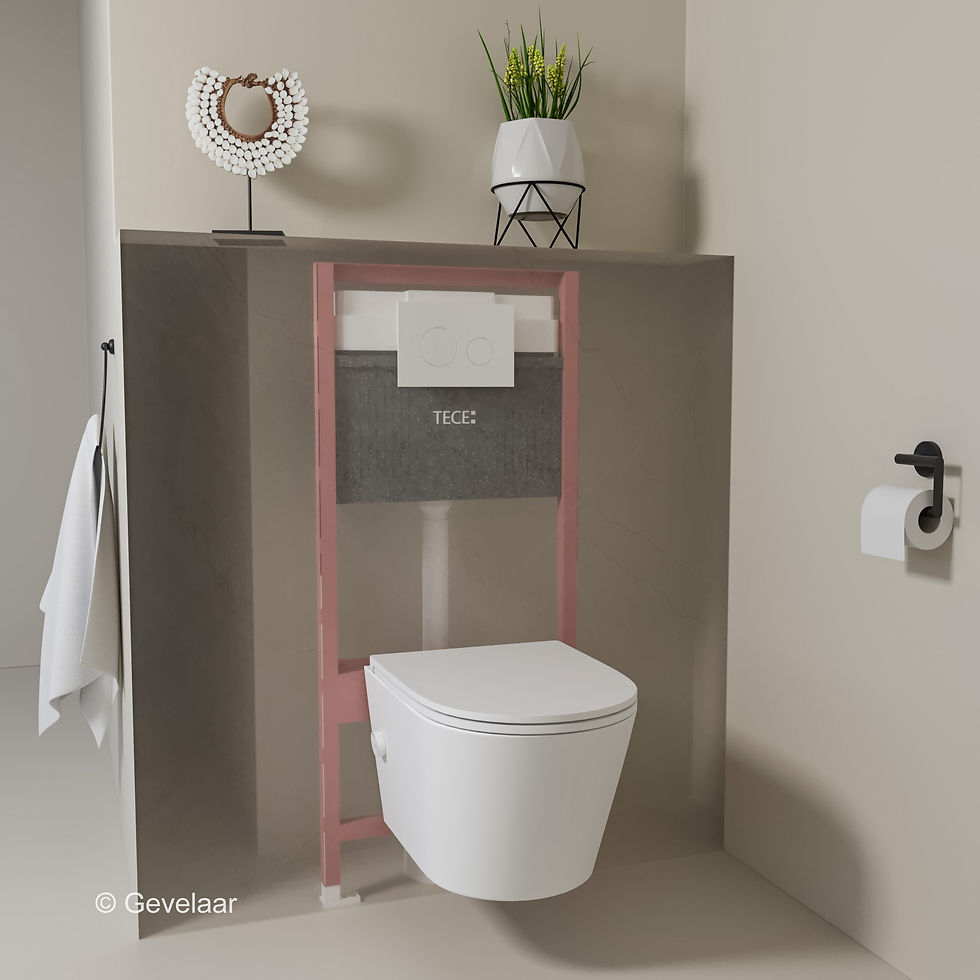 Thumbnail: Toiletset Vesta flatline mat wit bidet TECE inbouwreservoir Loop 2 gl wit