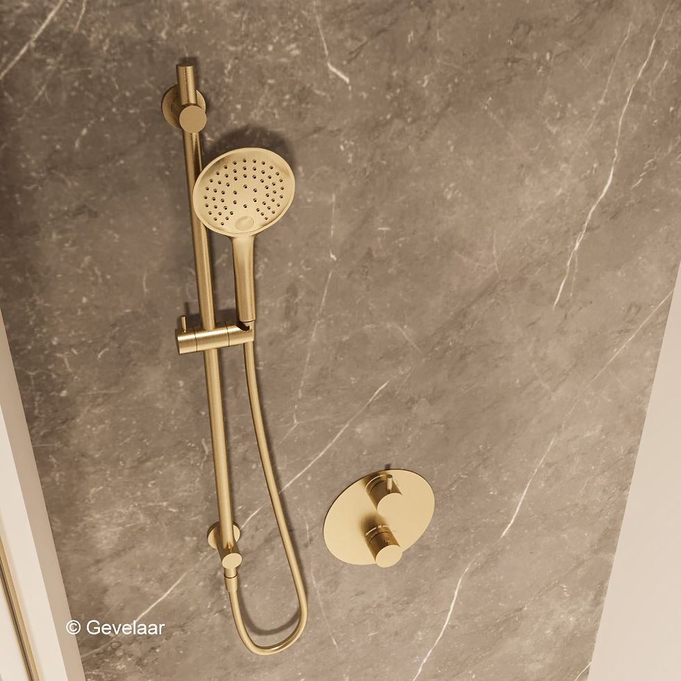 Thumbnail: Wiesbaden inbouw regendoucheset Geborsteld goud - SET 31