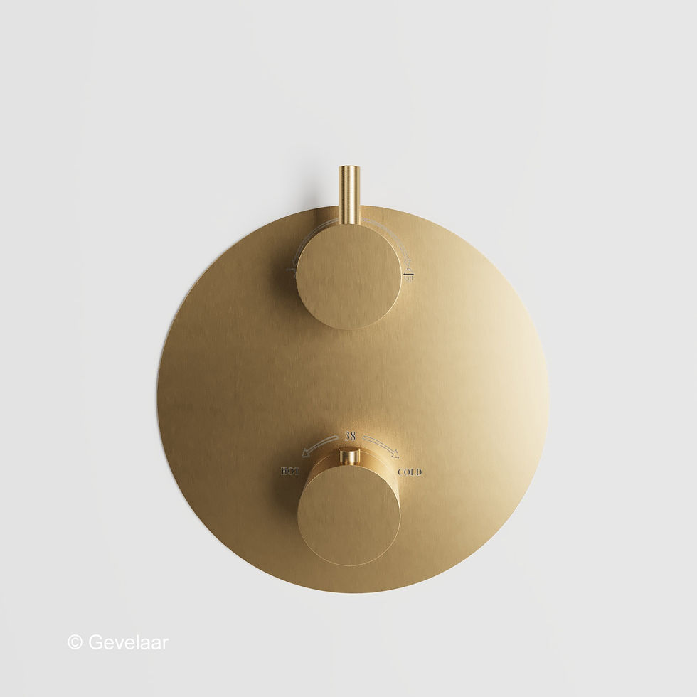 Thumbnail: Wiesbaden inbouw regendoucheset Geborsteld goud - SET 30