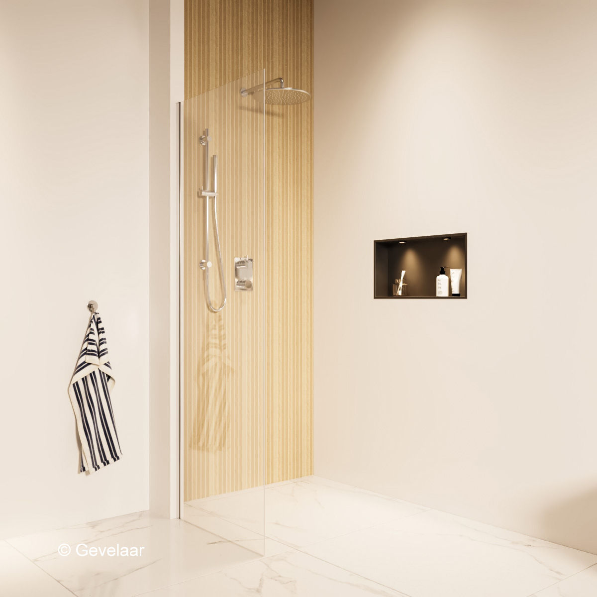 Wiesbaden inbouw regendoucheset chroom - SET 10