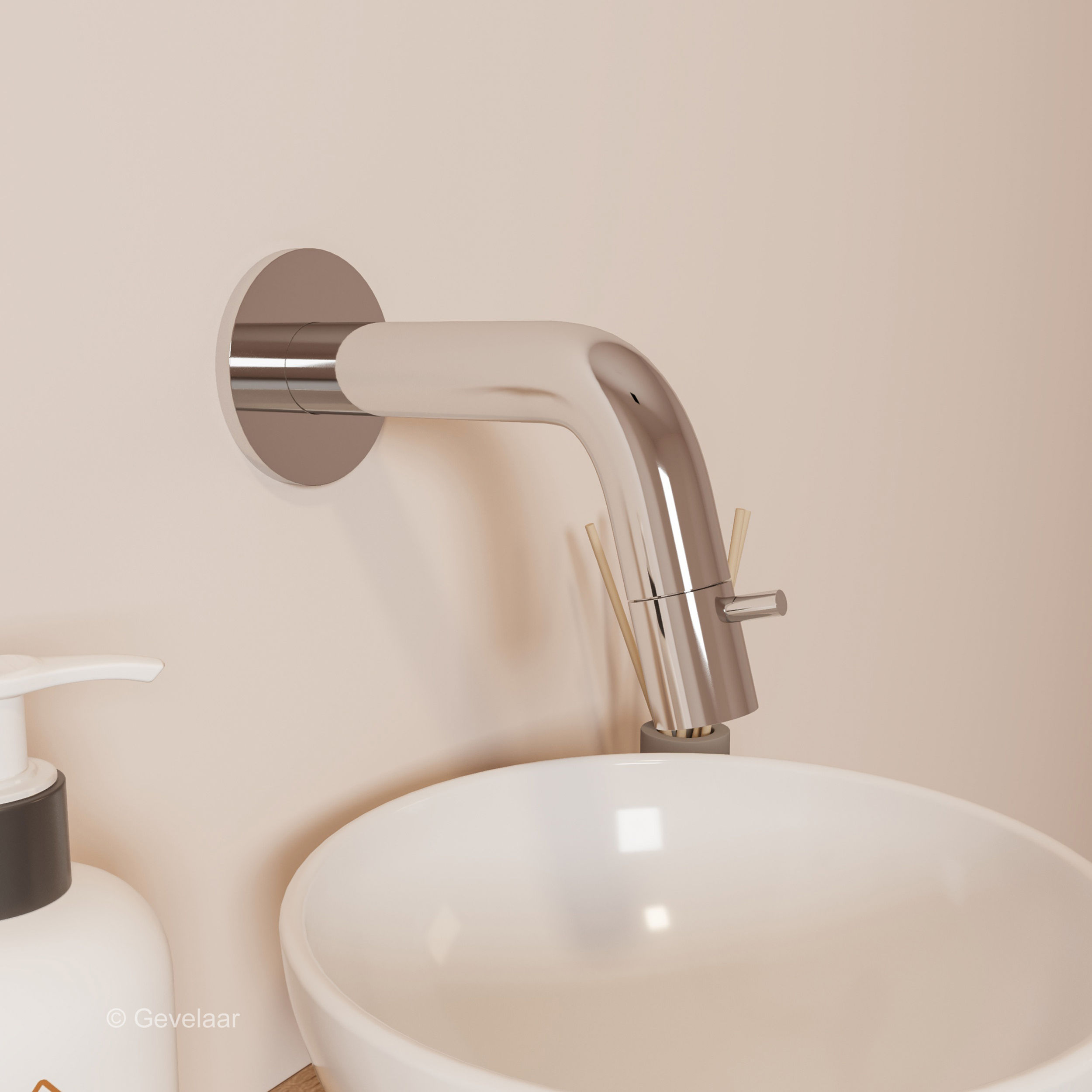 Tanaro fonteinkraan inbouw rond inkortbaar chroom