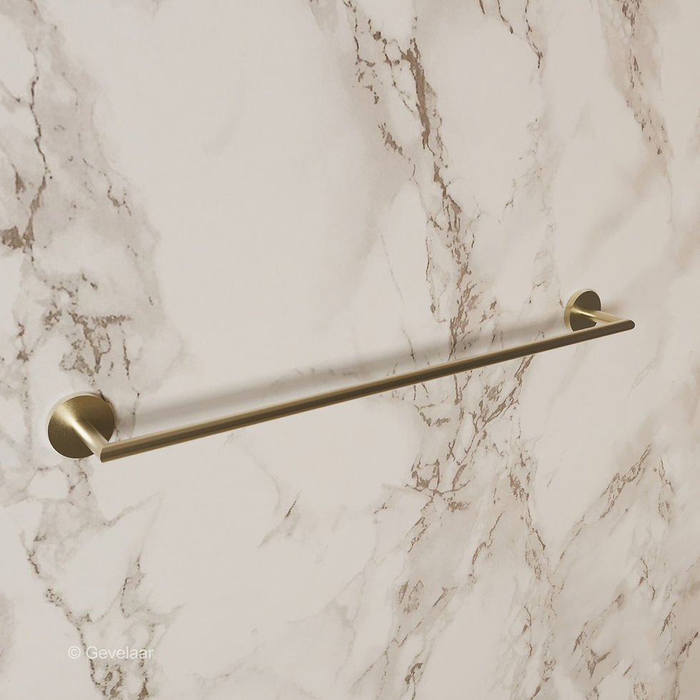 Thumbnail: handdoekrek in de kleur geborsteld goud aan de wand met een handdoek