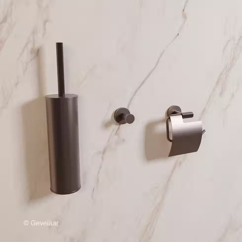 Thumbnail: Zaphir toilet accessoireset 3-delig - gunmetal (PVD) - SET 2