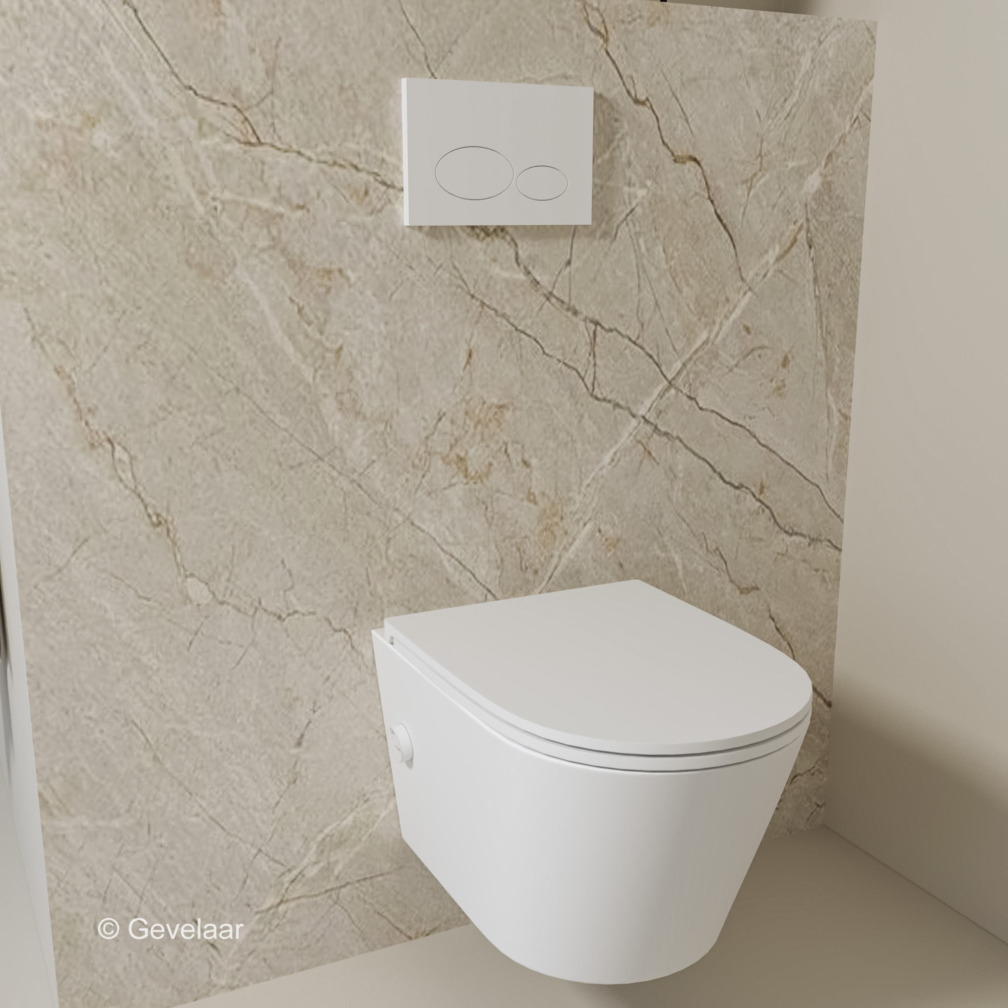 Toiletset Vesta flatline mat wit bidet Geberit UP320 X32 mat wit metal